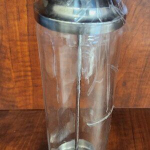 Vintage Glass and Chrome Straw Dispenser Retro Diner